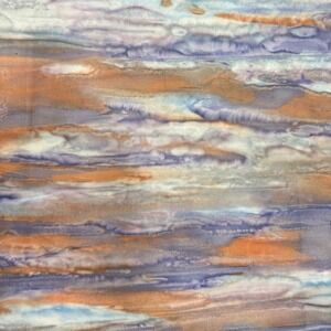 SkyDyes Mickey Lawler 2002 Abstract Pattern Fabric 1yd Orange Purple Blue
